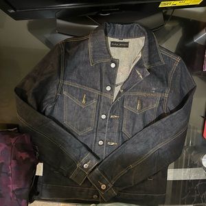I’m selling Jean dark blue unfazed Nudie jacket for almost half off
